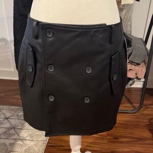 Blank NYC Black Double-Breasted Mini Skirt